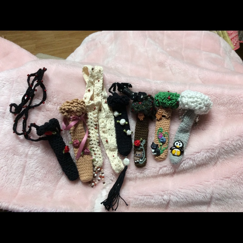 Handmade original custom crocheted necklaces.